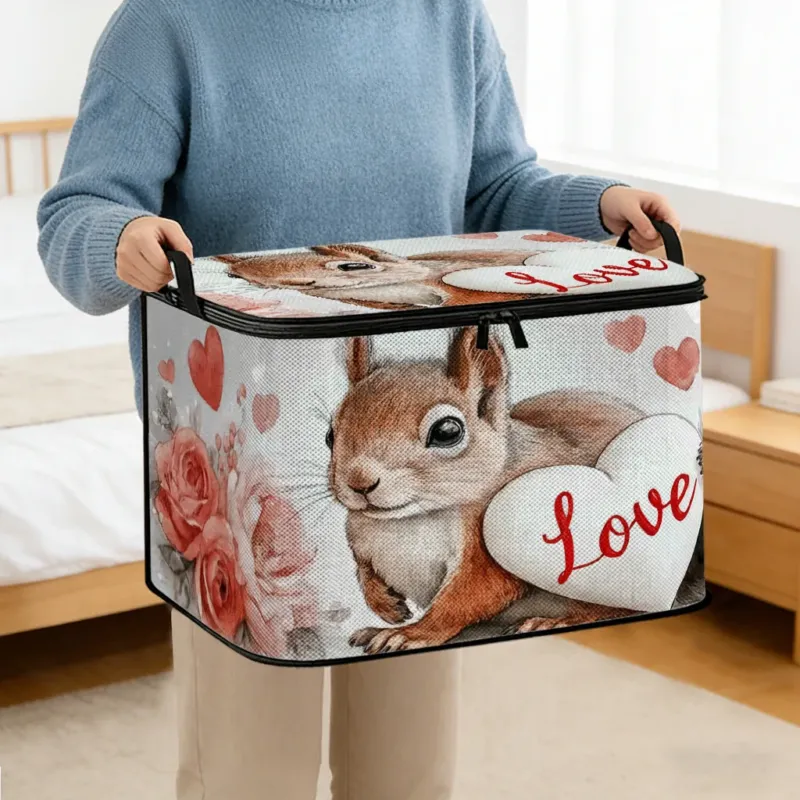 SQUIRRELBOX – Valentine Storage Bin for Cute Room Organization