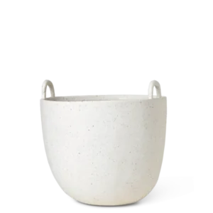 Speckle Pot Large in off-white, speckled pot with two loop handles