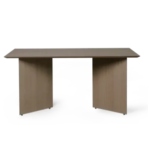 Mingle Table Top rectangular in dark veneer, on angled panel legs