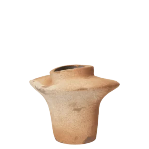 Evio Vase small in burnt umber with flared wing-like rim and narrow neck