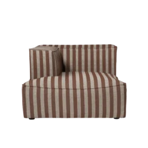 Catena Sofa Chaise Longue Left L600 in Louisiana sand/chocolate stripe