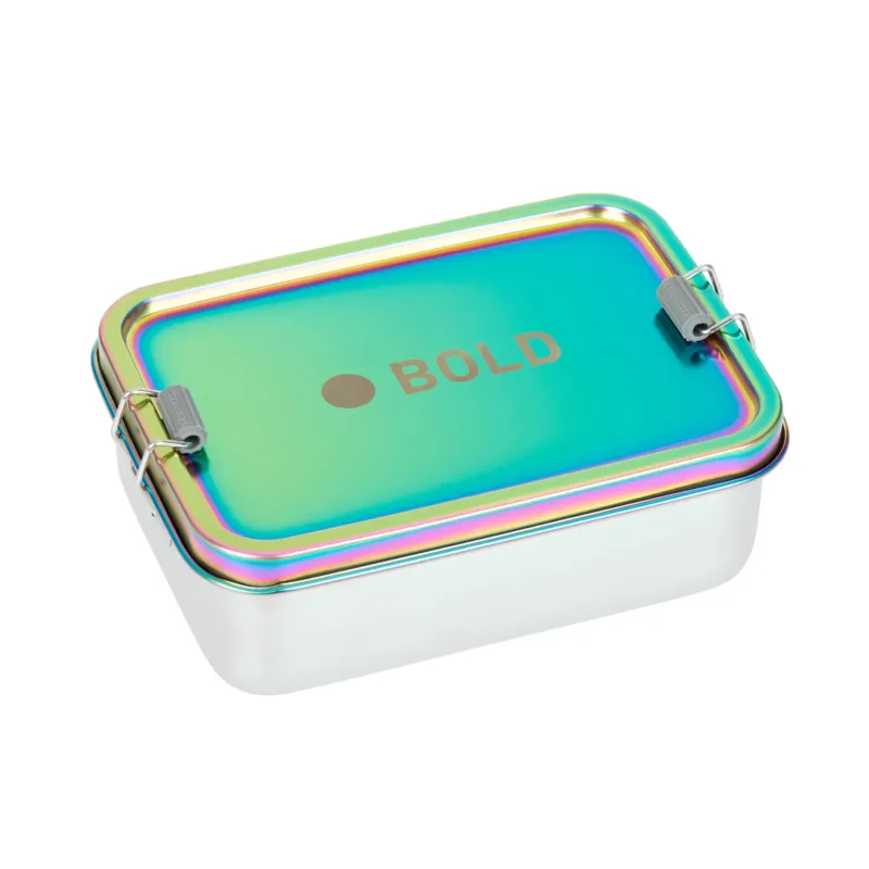 Brotdose Kinder Edelstahl Lunchbox, BOLD, Rainbow Bunt