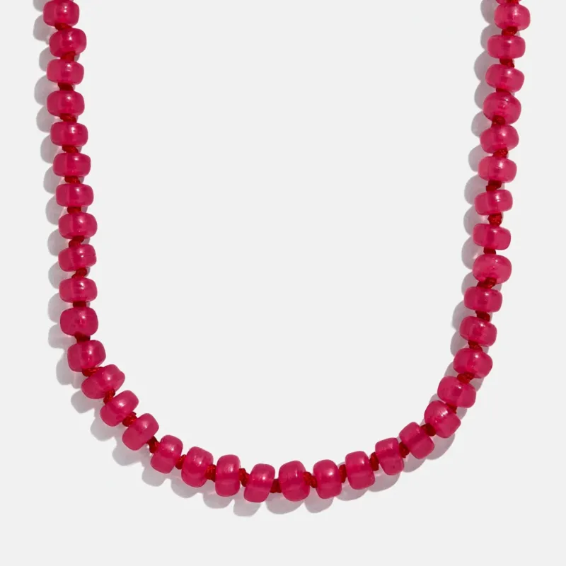 Bead-azzled Kids Necklace - Hot Pink