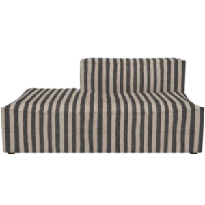 Catena Sofa Open End Left in Louisiana sand/black stripe