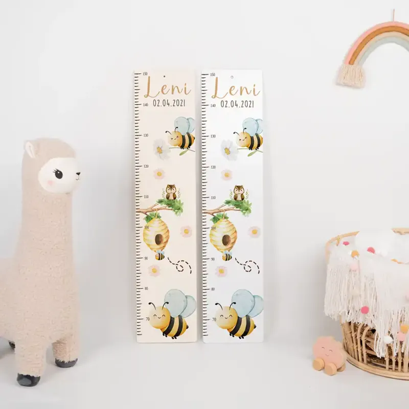 Messlatte Kinder Holz & Aluverbund - Bienen
