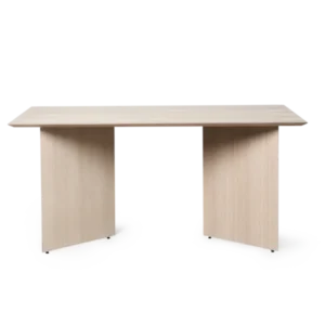 Mingle Table Top rectangular in natural veneer, on angled panel legs