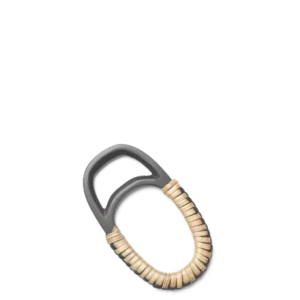 Weave Bottle Opener in natural/black brass with wrapped handle