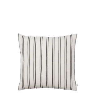 Twill Cushion Cover in off-white with vertical black stripes