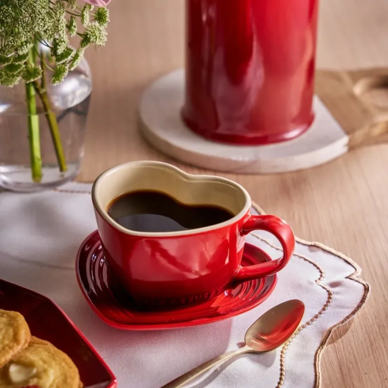 Set de 2 tazas con plato Corazón Le Creuset