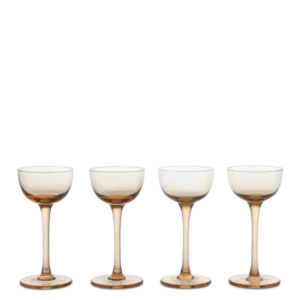 Host Liqueur Glasses in blush, set of four stemmed glasses