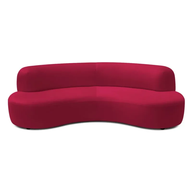Abhika Samt-Nierensofa Lorraine 3-Sitzer | Rot