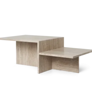 Distinct Coffee Table in travertine with two offset tiers