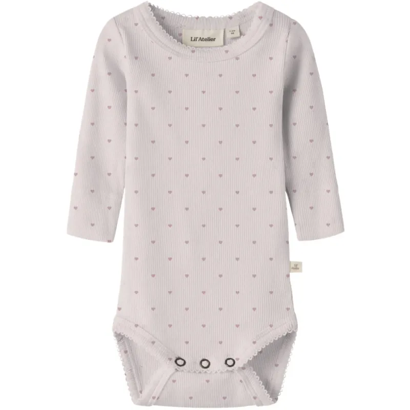 Lil'Atelier Hushed Violet Heart Nbfgago Ls Slim Body Lil Noos