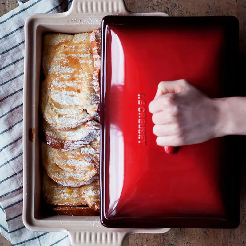 Bandeja cerámica rectangular con tapa Le Creuset