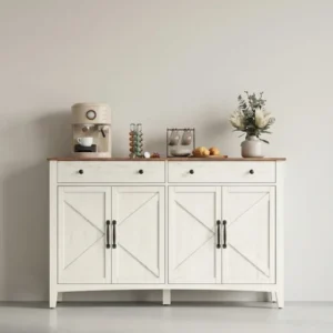 Sideboard mit Türen und Schublade - Landhausstil - Küchenschrank mit verstellbaren Regalen