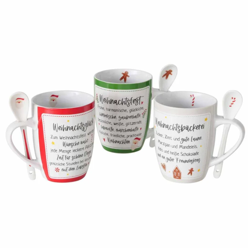 Boltze - Weihnachtstasse mit Spruch und Löffel Nollaig