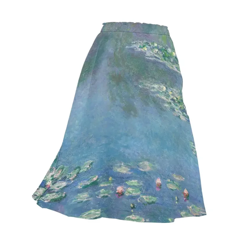 Claude Monet Water Lilies chiffon skirt with all-over Impressionist pond artwork