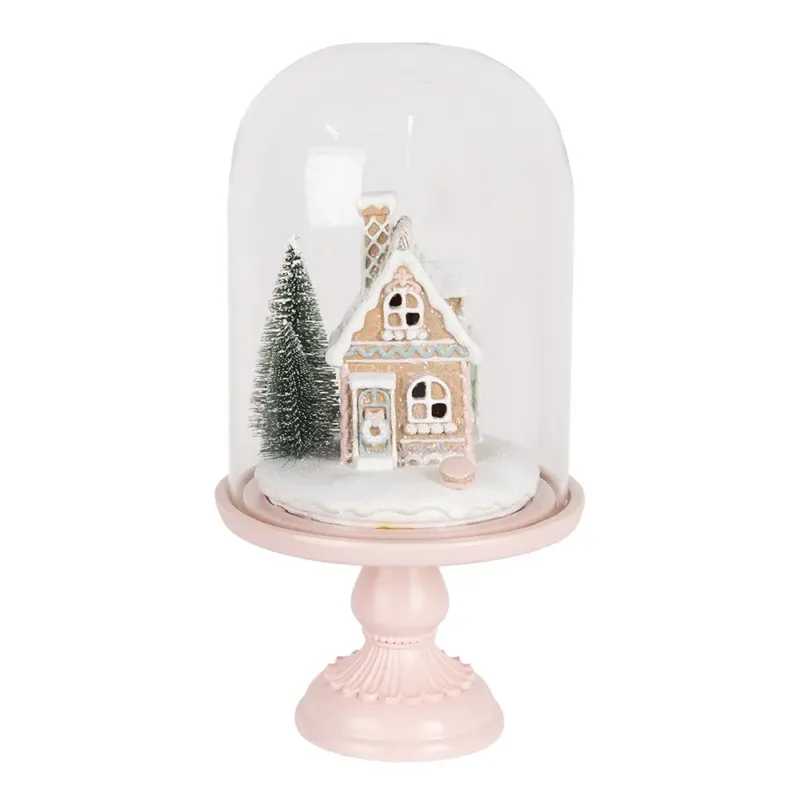 Clayre & Eef - Etagere mit Glaskugel Weihnachtsdeko mit LED