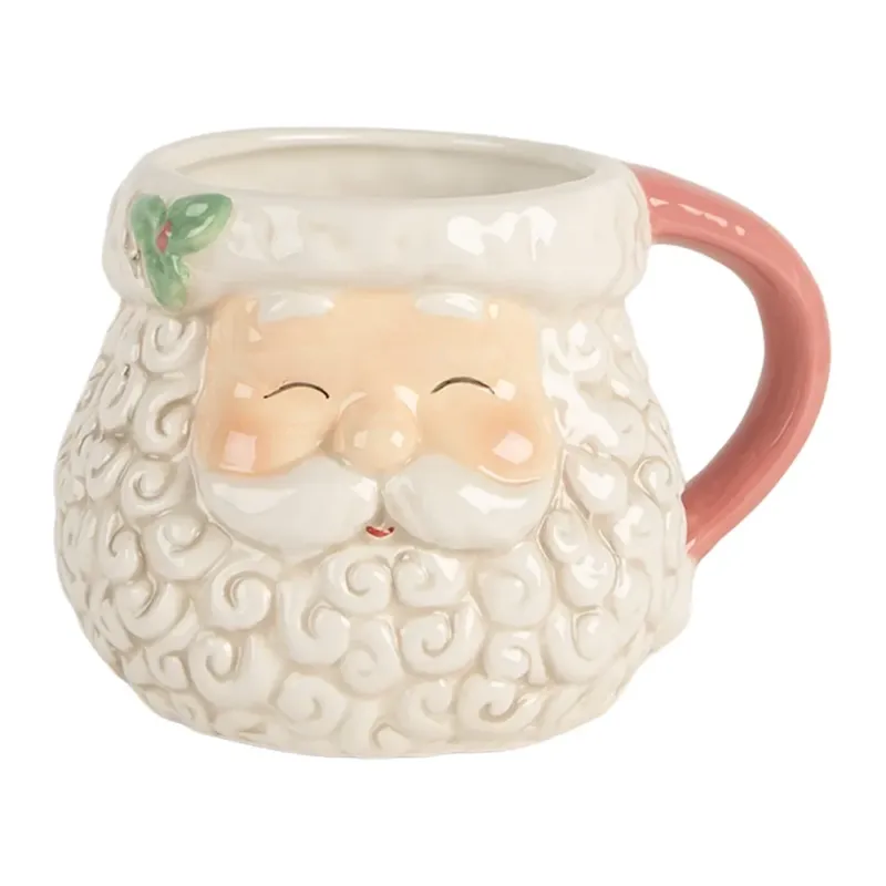 Clayre & Eef - Santa-Becher mit rotem Henkel 550 ml