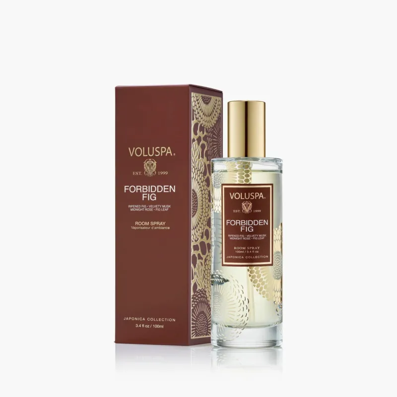 Voluspa Raumspray Forbidden Fig im edlen Glasflakon