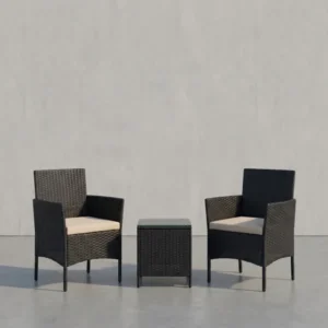 3-teiliges Gartenset - Gartenmöbelset - Gartenstühle und Tisch - Polyrattan