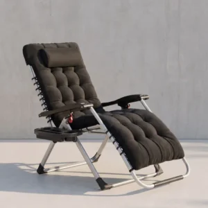 Verstellbare Liege – Relaxsessel mit Fußstütze – Klappbar – Mit Tisch und Kissen