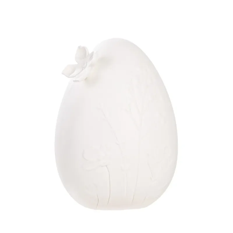 Gilde - Dekoobjekt Ei Blumenmotiv Porzellan Large