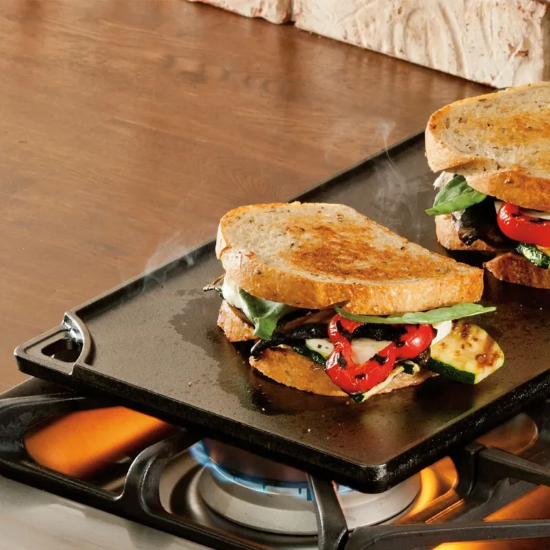 Plancha grill XL Rectangular y Reversible de hierro Lodge