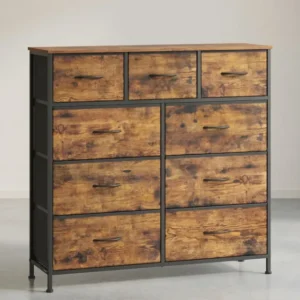 Sideboard Mit 9 Stoffschubladen - Stahlrahmen - Für Schlafzimmer Oder Flur