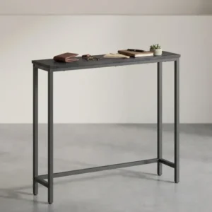 Schmaler Konsolentisch - Stahlrahmen Mit Holzplatte - Kippschutz-System