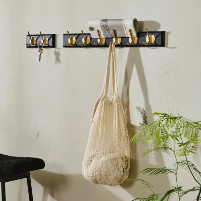 Garderobenleiste mit 6 Haken L60cm - Mehrere Farben