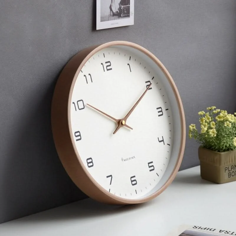 NordicTime - Modern Silent Wooden Wall Clock Decor with Minimalist Scandinavian Design 0