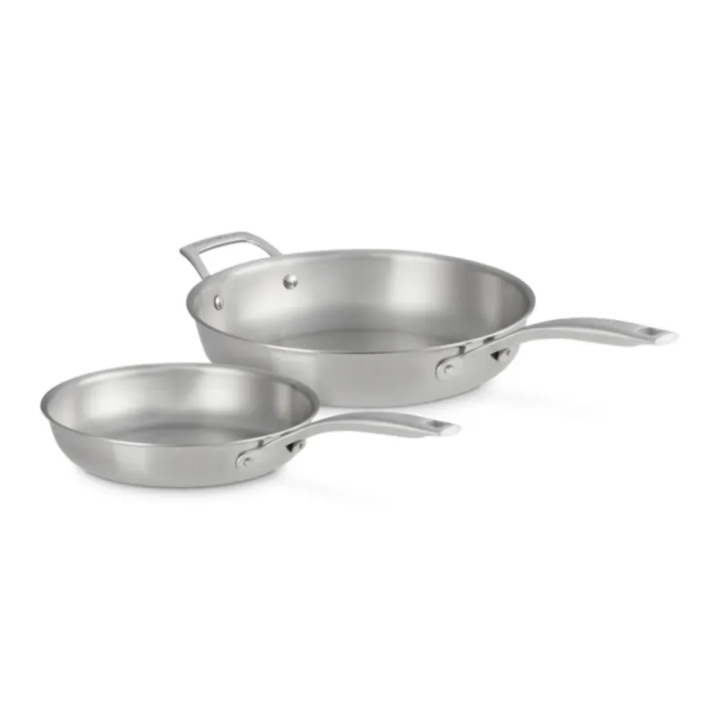 Set de 2 sartenes de acero inoxidable Tricapa 3-PLY Le Creuset