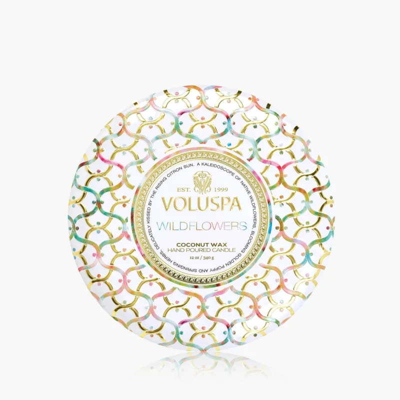 Voluspa 3-Docht Duftkerze Wildflowers | Dose mit Deckel
