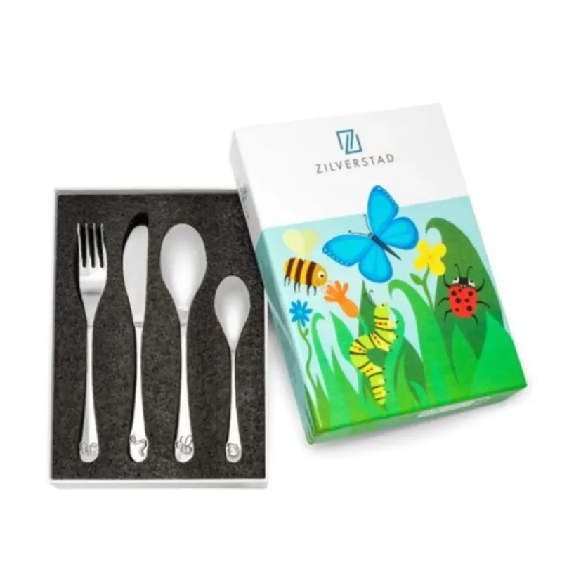 Cubertería de 4 piezas de acero inox Nature Zilverstad
