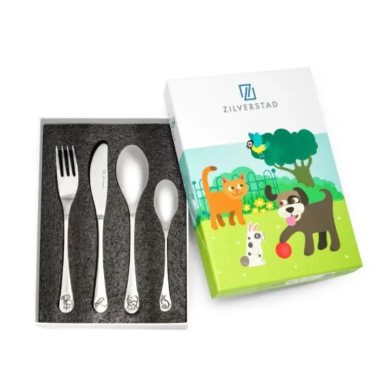 Cubertería de 4 piezas de acero inox Pets Zilverstad