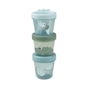 Done by Deer Baby Snackbox 3-er Set Croco grün