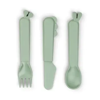 Done by Deer Kiddish Besteck Set Deer friends grün Foodie