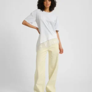 Easy Lace Detail T-shirt Bright White - Things I Like Things I Love