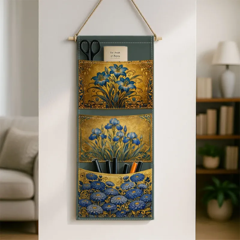 IRISPOUCH – Vintage Floral Hanging Organizer for Elegant Storage