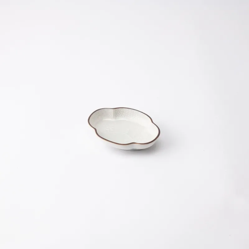 Hachi - Kutani Flower Birds Guard Sauce Plate - MUSUBI KILN - Quality Japanese Tableware and Gift