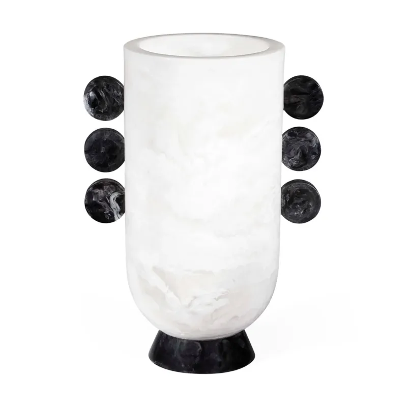 Jonathan Adler Vase Mustique Disc Urn | Schwarz & Weiß