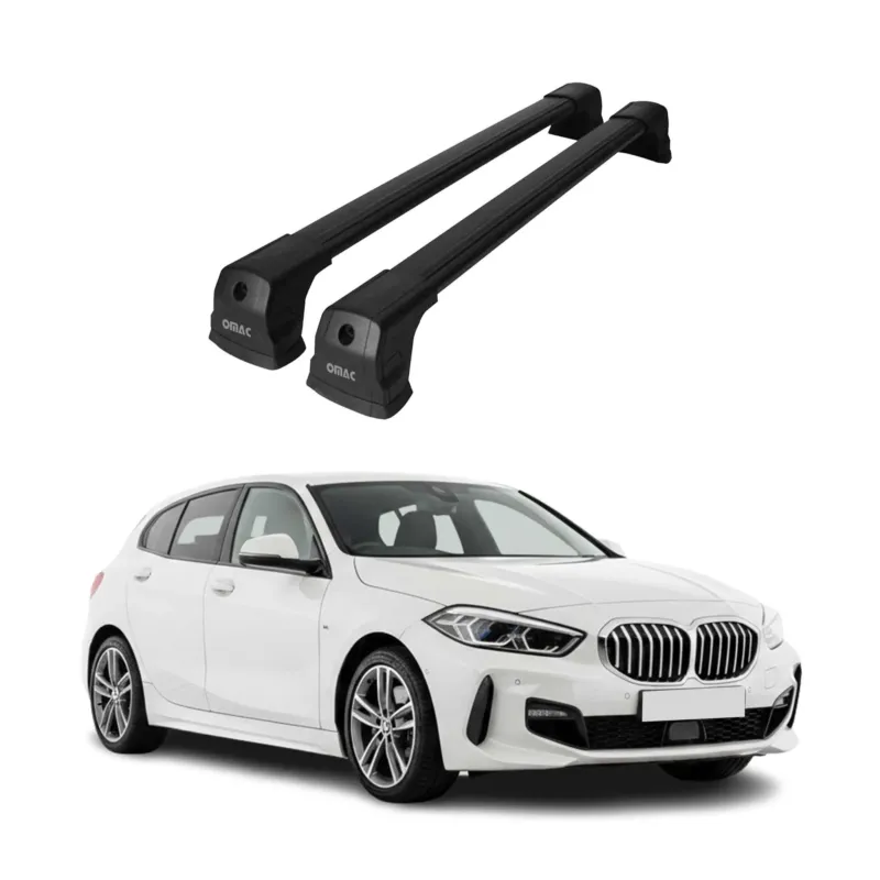 Dachträger Grundtäger für BMW 1er F40 2019-2024 75kg Aluminium Schwarz 2 tlg