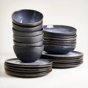 Areia Geschirr-Set classic schwarz 24-teilig