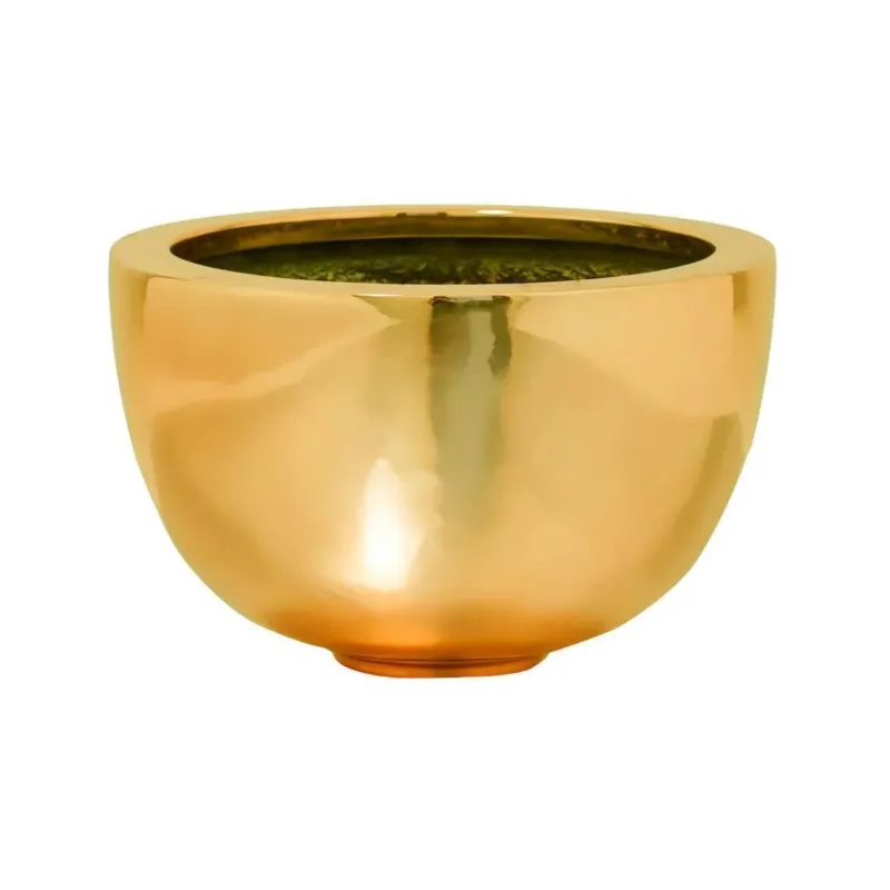 Goldene Pflanzschale aus Keramik, glänzend, luxuriöses Dekor von Codeso Living