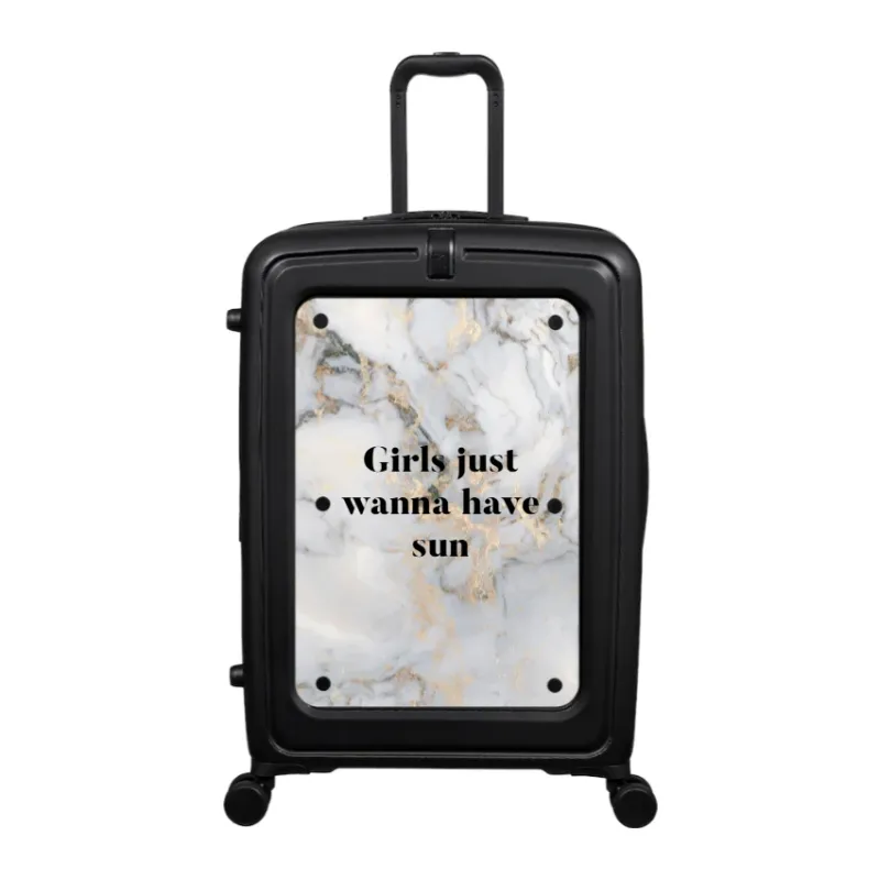 Modify - Suitcase with Personalised Panel (Grey Gold Marble - Quote)