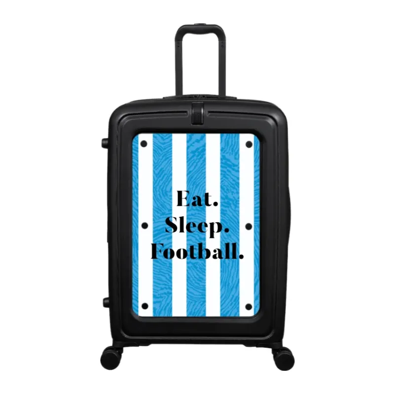 Modify - Suitcase with Personalised Panel (Blue Stripe Shirt - Quote)