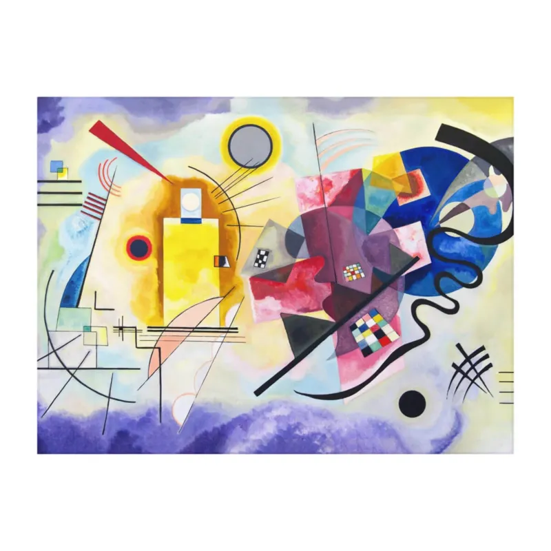 Yellow-Red-Blue floor mat by Wassily Kandinsky shown as a rectangular product image